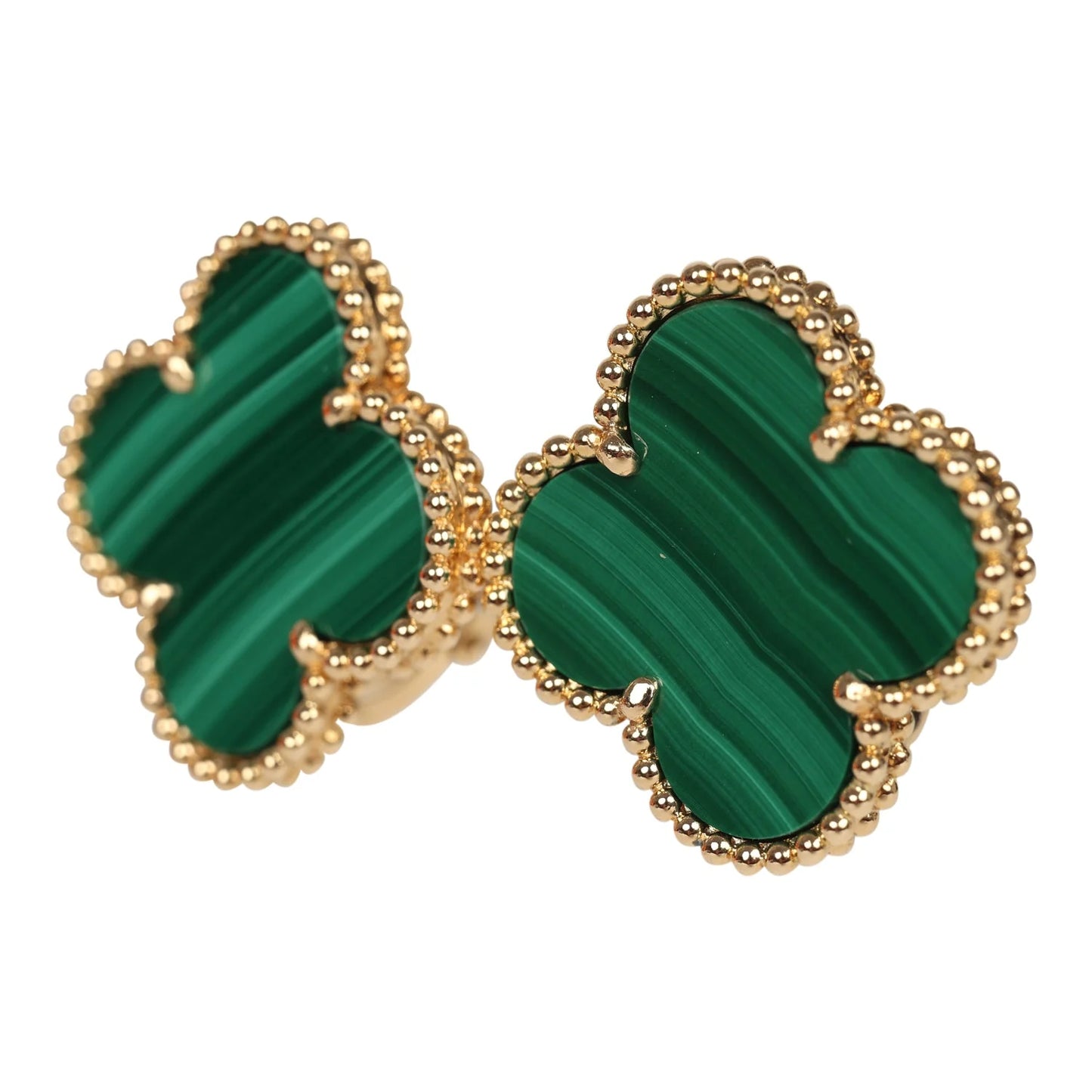 Vintage Alhambra Malachite Earrings