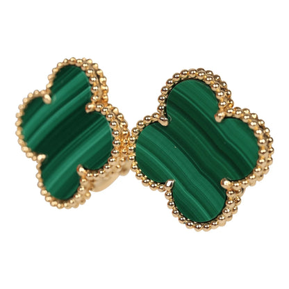 Vintage Alhambra Malachite Earrings