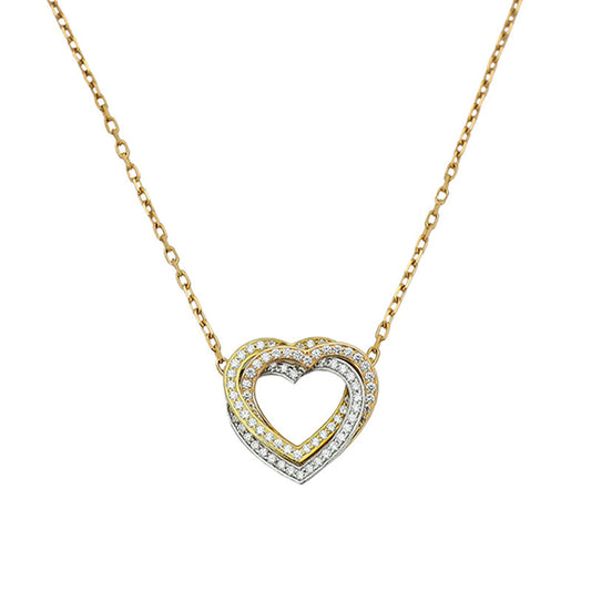 Trinity Heart Full Diamond Necklace