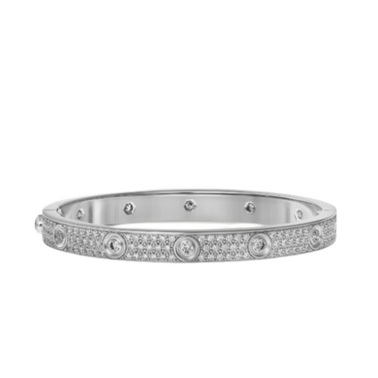 Diamond-paved 10 Big Diamonds Love Bracelet