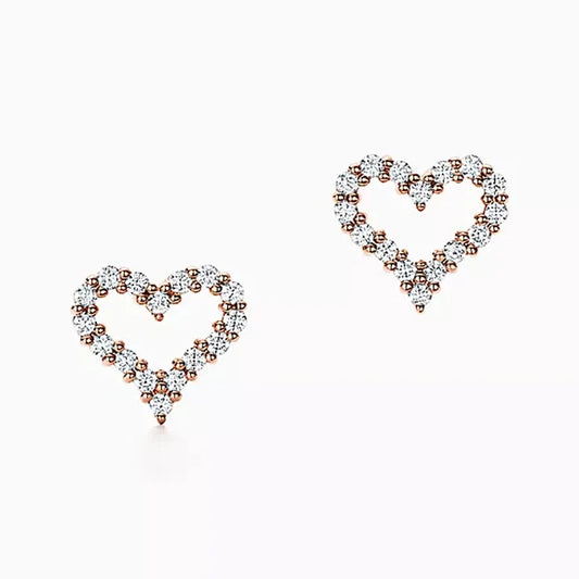 T Heart Diamonds Rose Gold Earrings