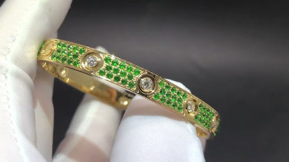 LOVE BRACELET DIAMOND PAVED IN COLORFUL SAPPHIRE