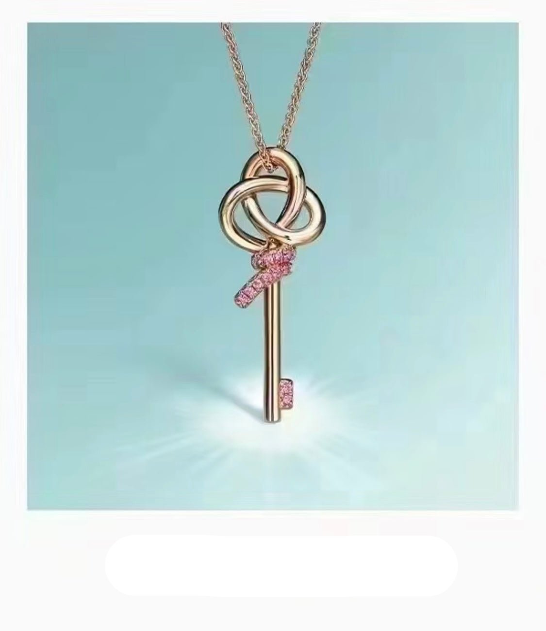 T Keys Woven Pink Diamonds Medium Necklace