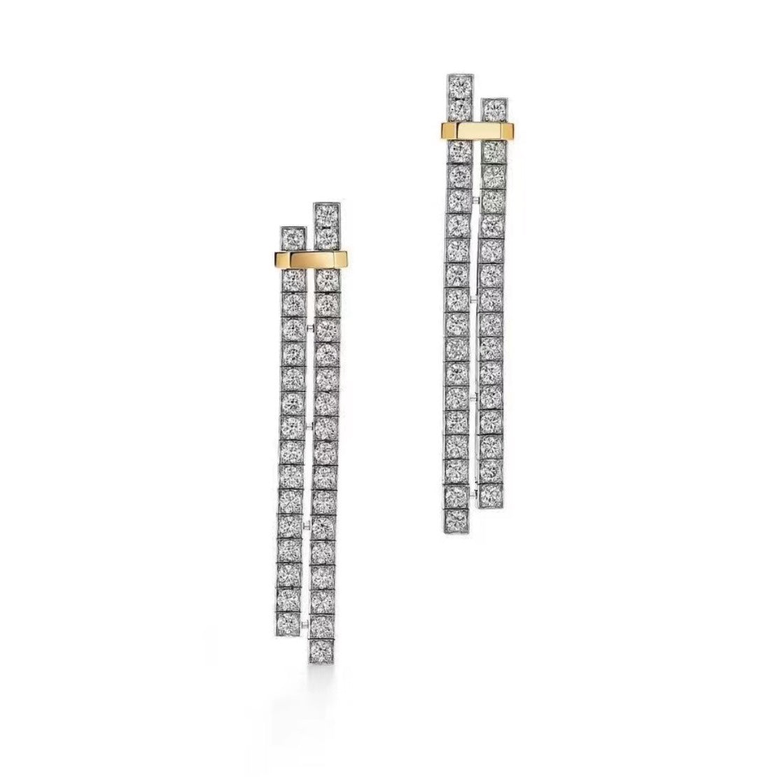 T Edge Drop Earrings