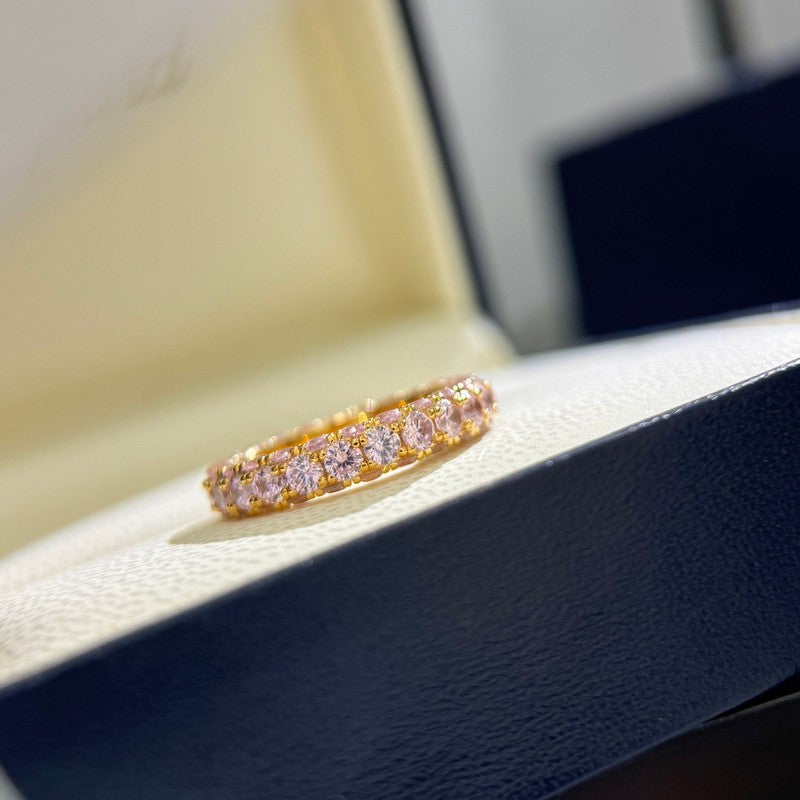 T Pink Crystal Ring