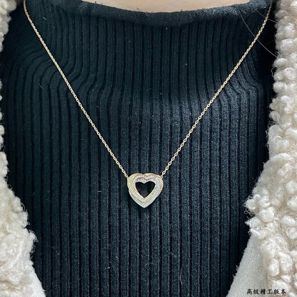 Trinity Heart Full Diamond Necklace