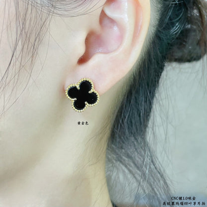 Vintage Alhambra Black Earrings