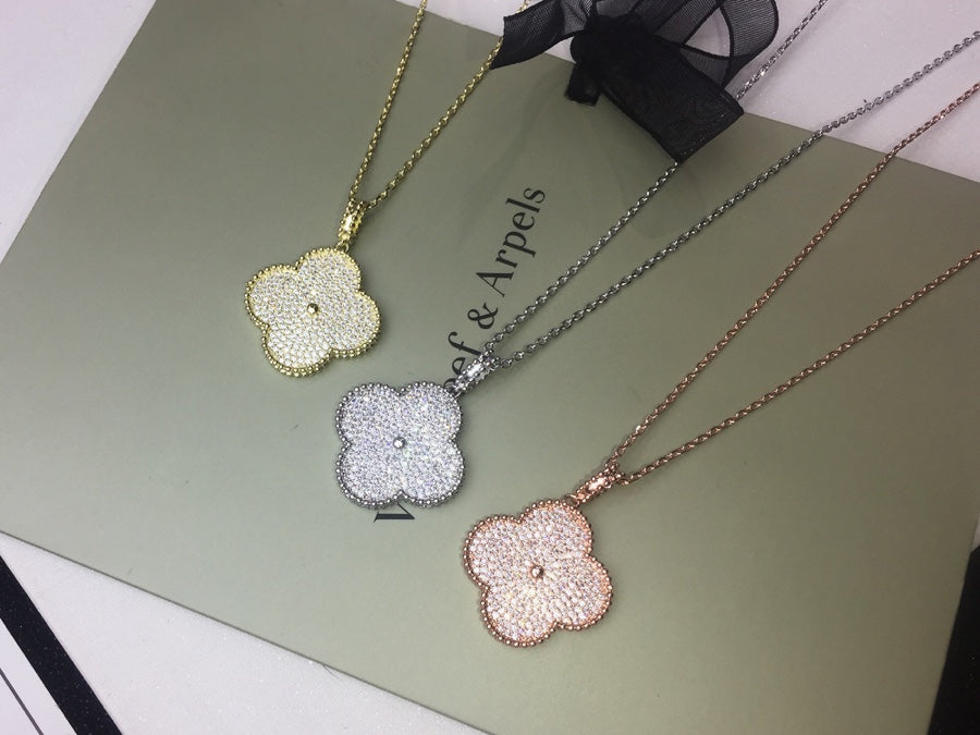 Magic Alhambra One Motifs Diamonds Clover Necklace