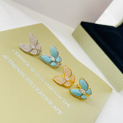 Two Butterfly Turquoise Earrings