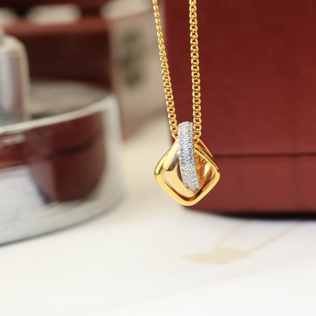 Trinity Cushion Diamond Necklace