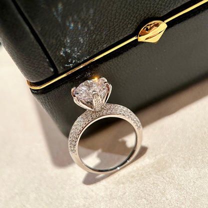 T Pavé Setting Engagement Ring
