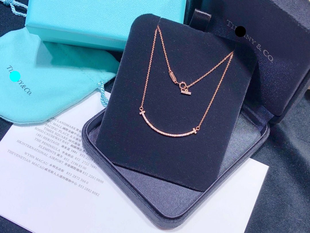 T Medium Diamond Pendant Necklace
