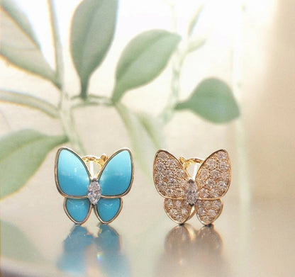 Two Butterfly Turquoise Earrings