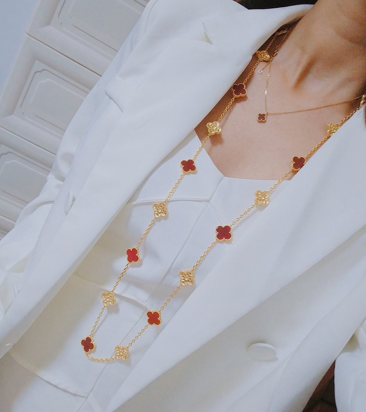 Vintage Alhambra 20 Motifs Long Necklace