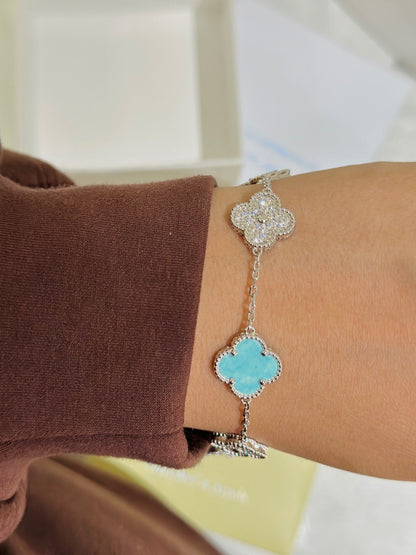 Vintage Alhambra Five Motifs Agate Bracelet