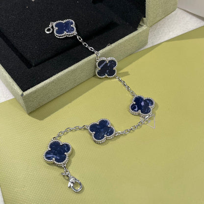 Vintage Alhambra Crystal Blue Bracelet