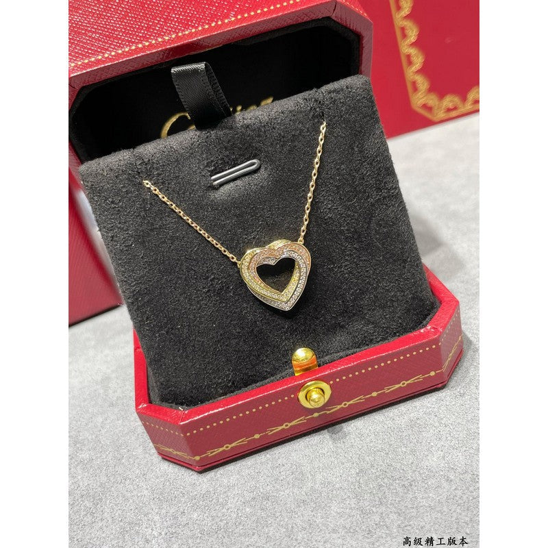 Trinity Heart Full Diamond Necklace