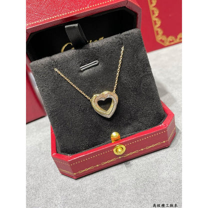 Trinity Heart Full Diamond Necklace