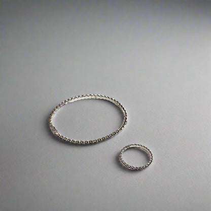 White Gold Perlée Bracelet