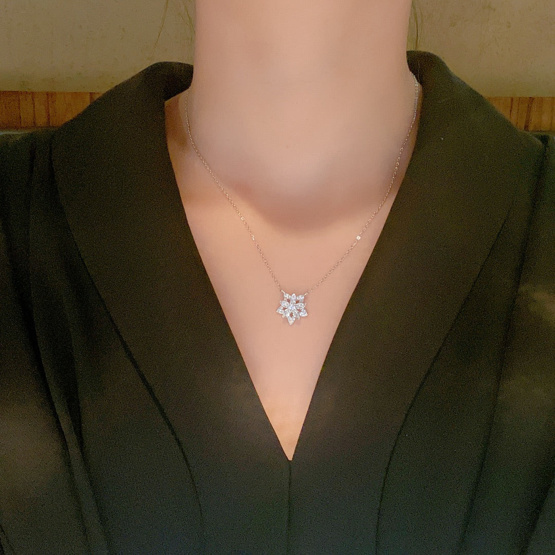 Lotus Openwork Pendant Necklace