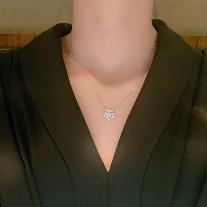 Lotus Openwork Pendant Necklace