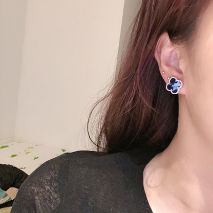 Vintage Alhambra Blue Earrings