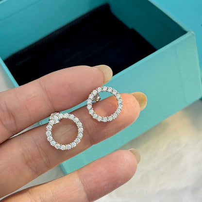 T Circle Diamonds Earrings