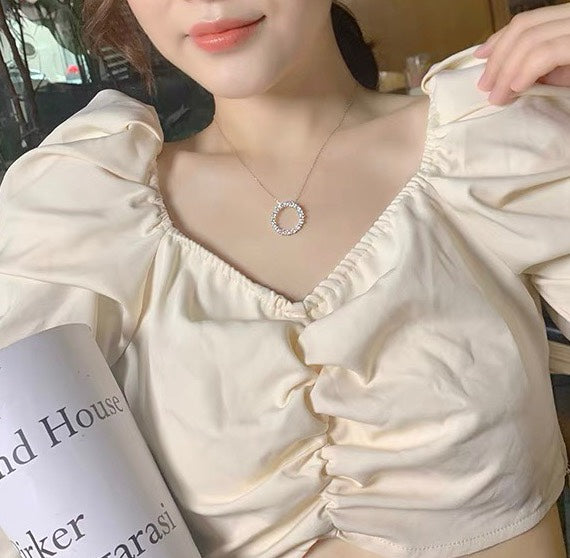 T Circle Diamonds Necklace