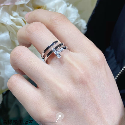 T Diamond Square Ring