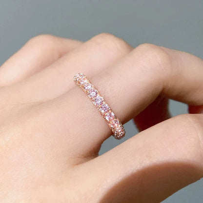 T Pink Crystal Ring