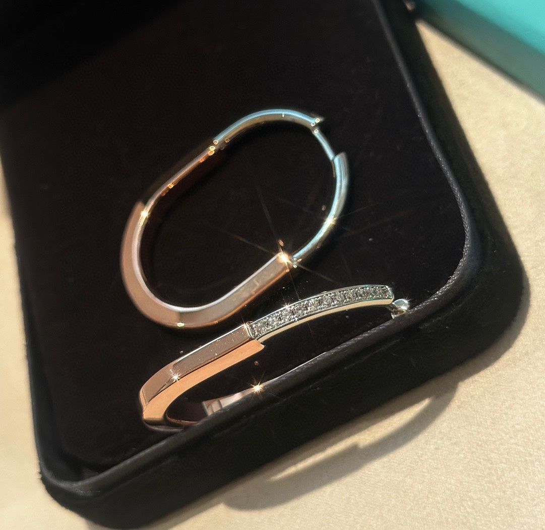 T Lock Diamond Earrings