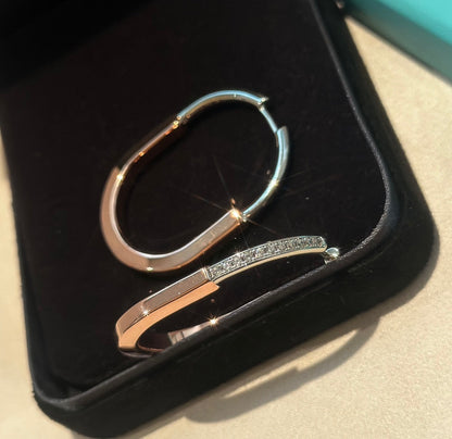 T Lock Diamond Earrings
