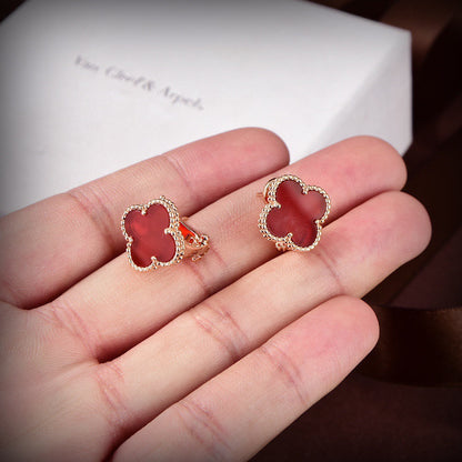 Vintage Alhambra Carnelian Earrings