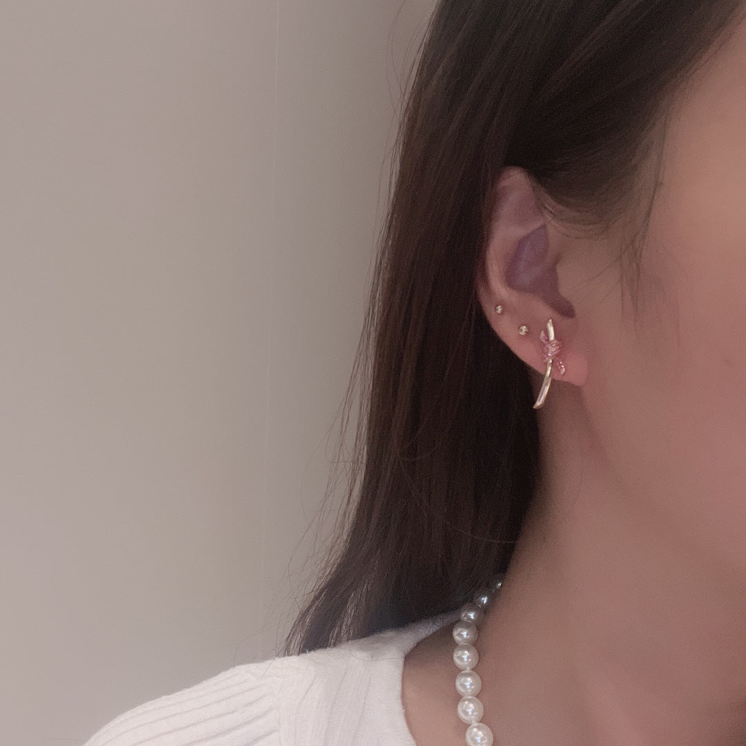 T Knot Pink Diamonds Earrings
