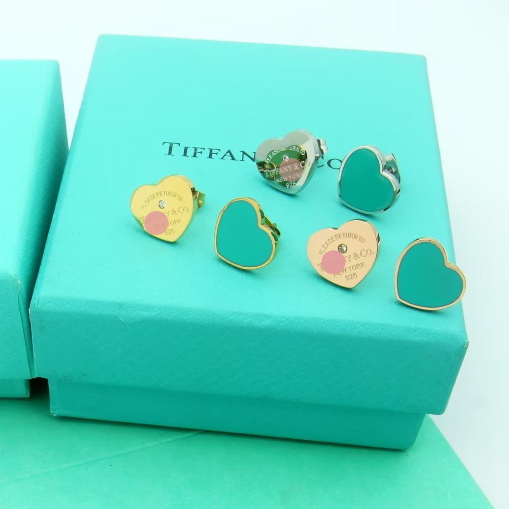 Return to Blue Heart Earrings
