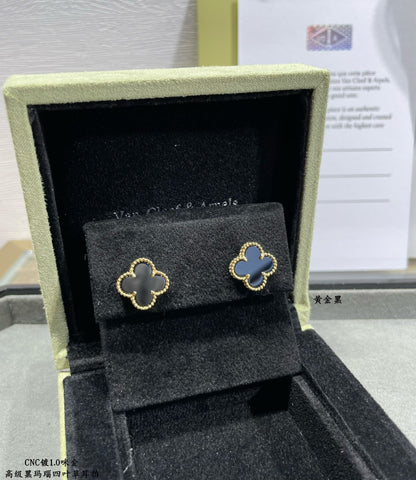 Vintage Alhambra Black Earrings
