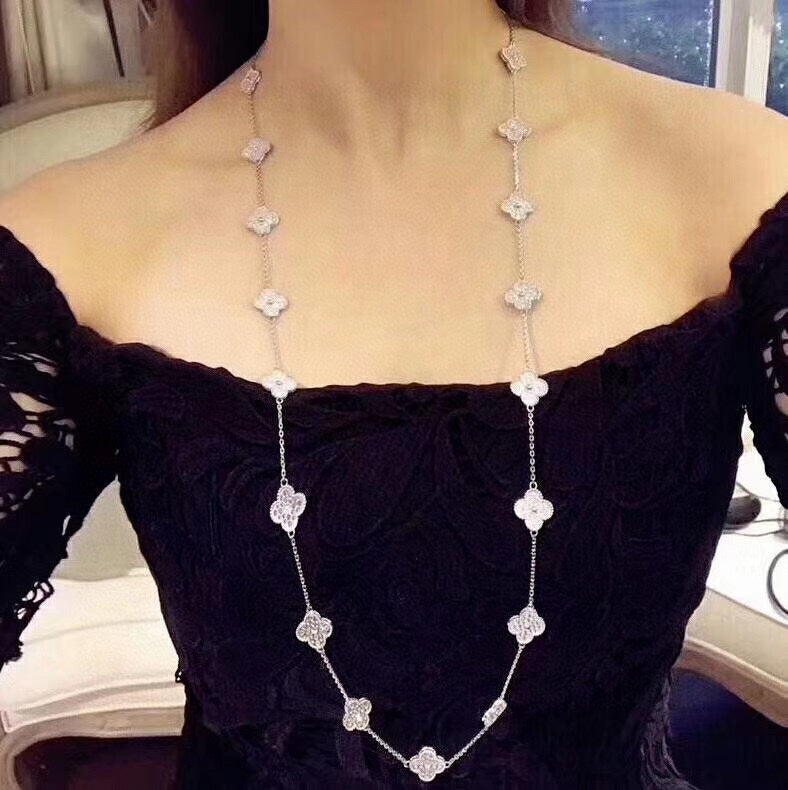 Vintage Alhambra 20 Motifs Long Necklace