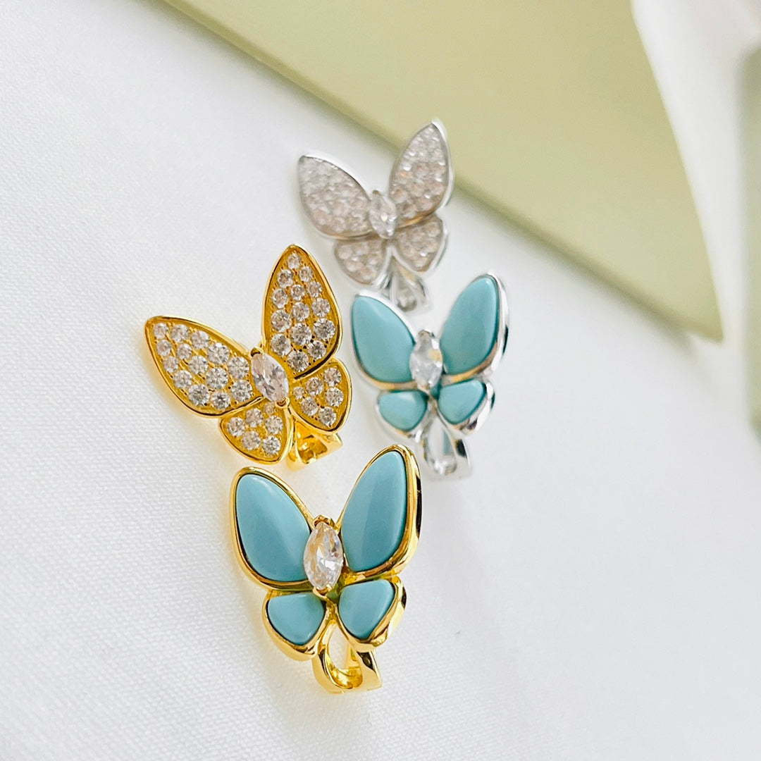 Two Butterfly Turquoise Earrings