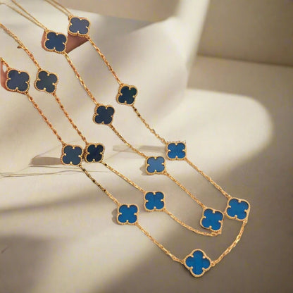 Vintage Alhambra 20 Motifs Turquoise Long Necklace