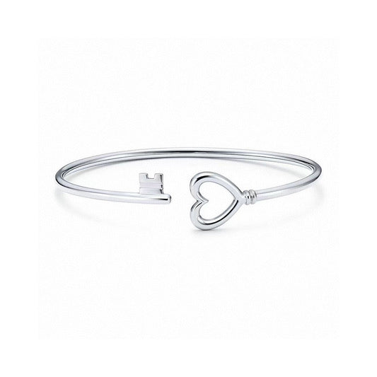 T Heart Key Wire Bracelet