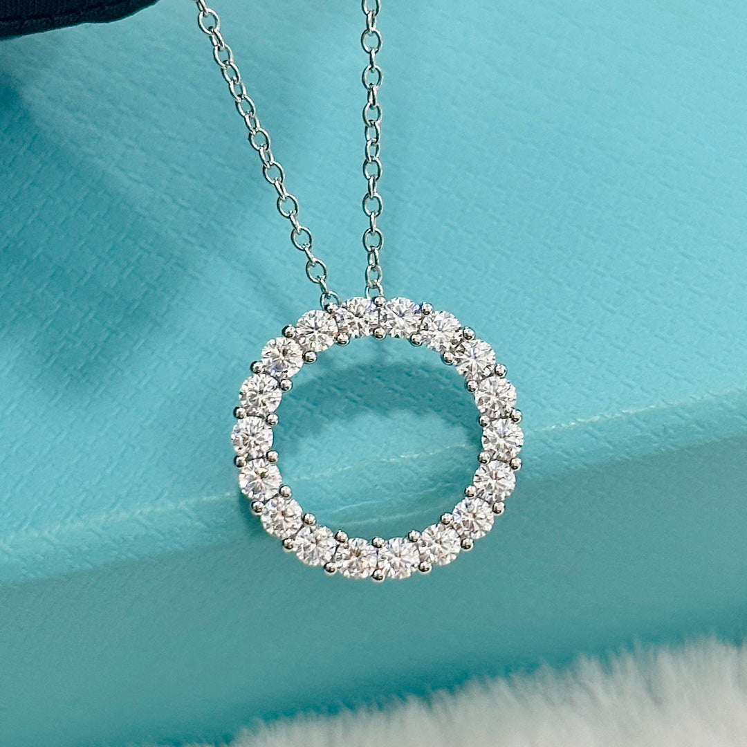 T Circle Diamonds Necklace