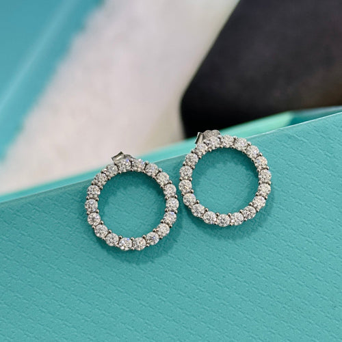 T Circle Diamonds Earrings