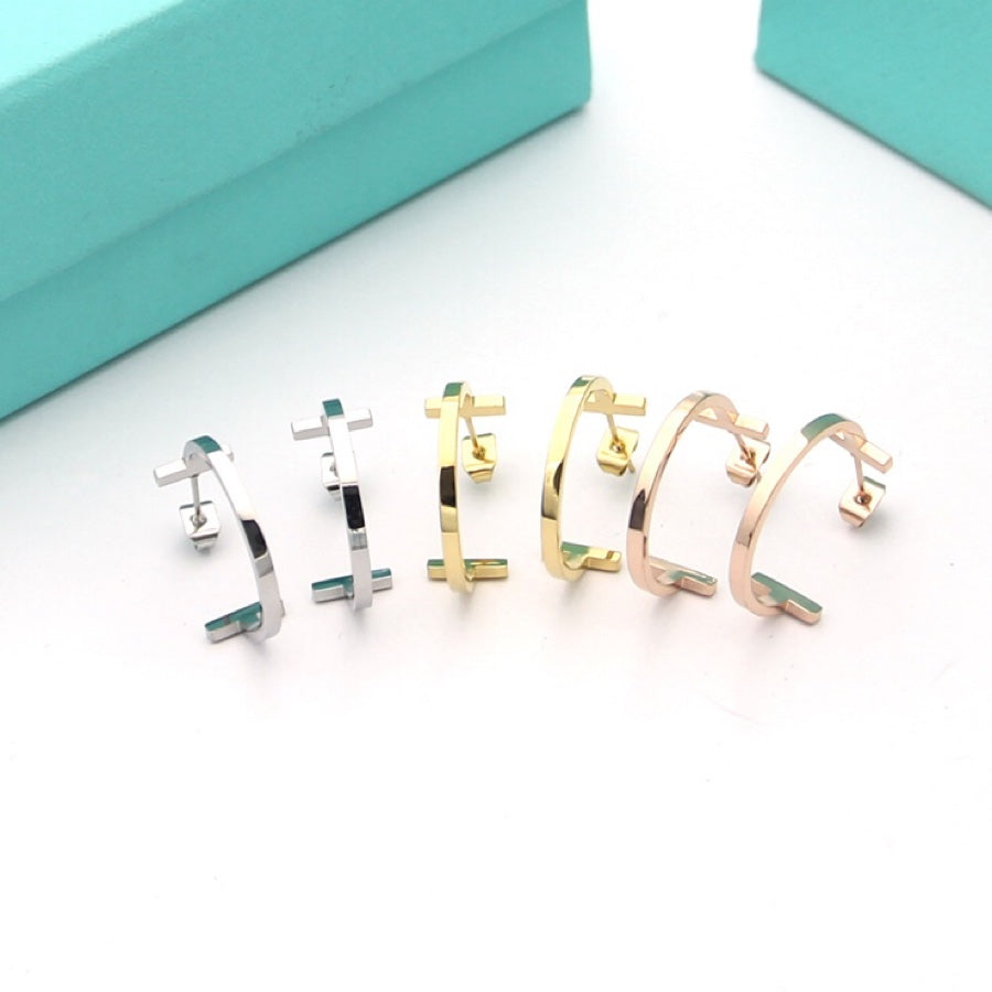 T Hoop Earrings
