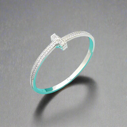 T1 Wide Diamond Bangle Bracelet