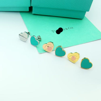 Return to Blue Heart Earrings