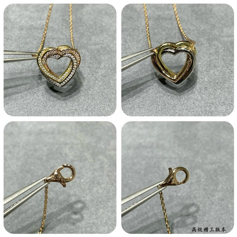 Trinity Heart Full Diamond Necklace