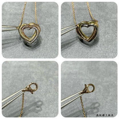 Trinity Heart Full Diamond Necklace