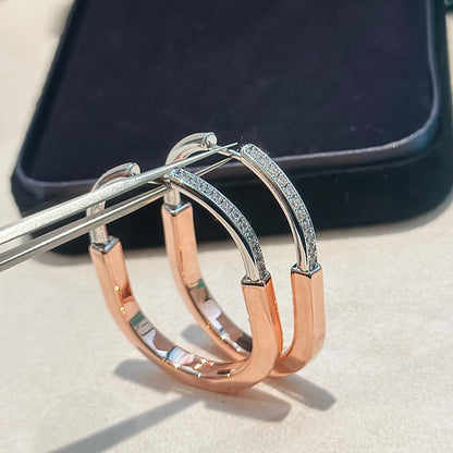 T Lock Diamond Earrings