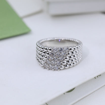 Perlée Diamonds Five Rows Ring