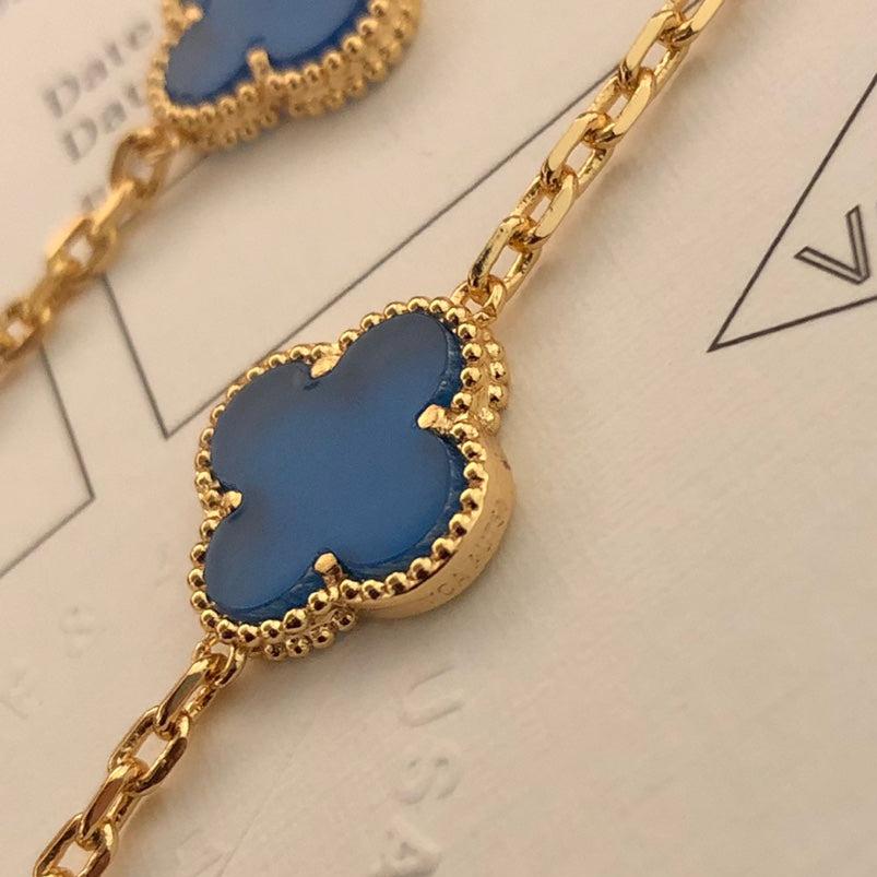 Vintage Alhambra 20 Motifs Turquoise Long Necklace